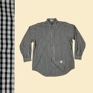 Vintage 80s dark blue shirt, Troy Shirt Makers size L men's casual button down